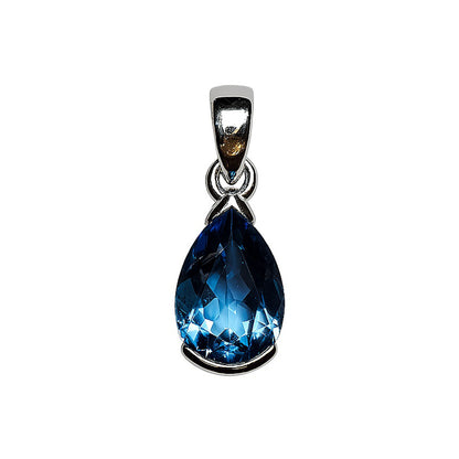 Sterling Silver Pendant Swiss Blue Topaz  IGP-381