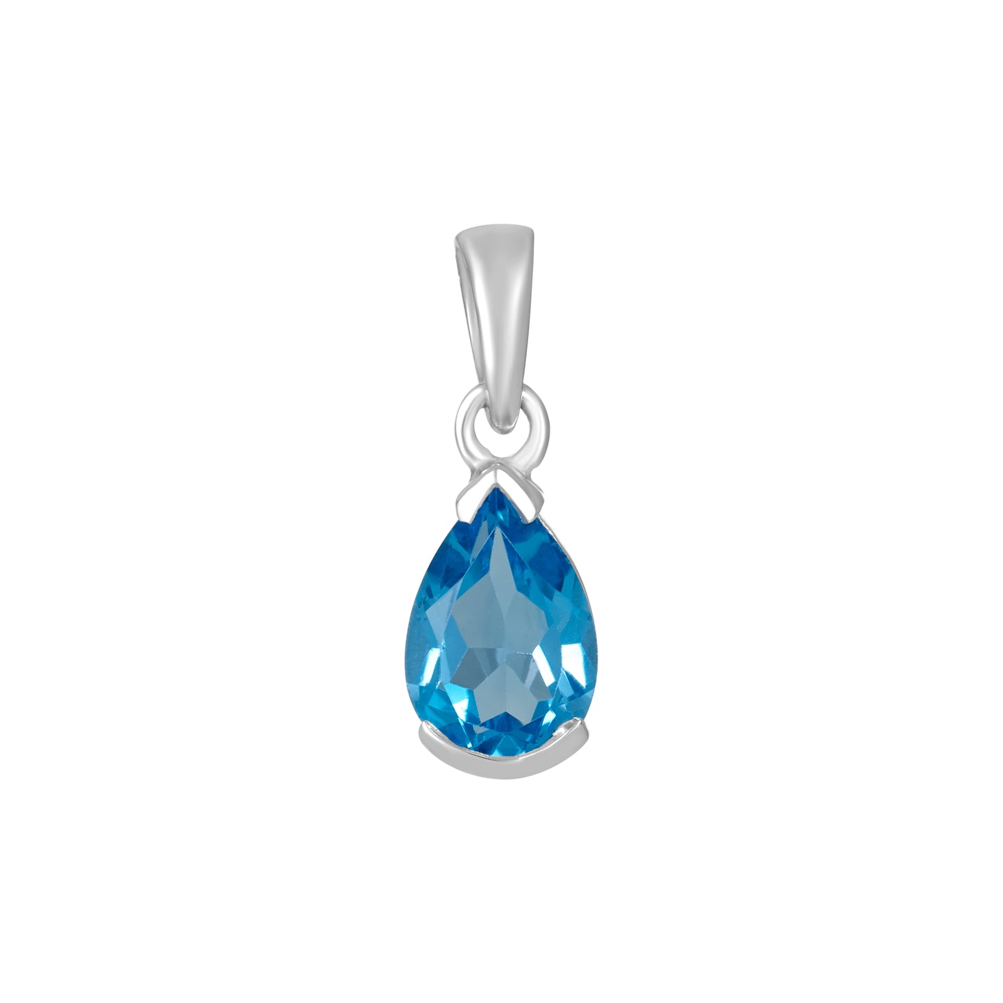 Sterling Silver Pendant Swiss Blue Topaz  IGP-381