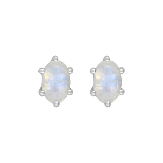 Sterling Silver Earrings Moonstone (3pr card)   IGE-1202