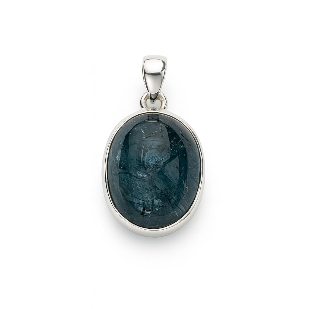 Sterling Silver Pendant Aqua