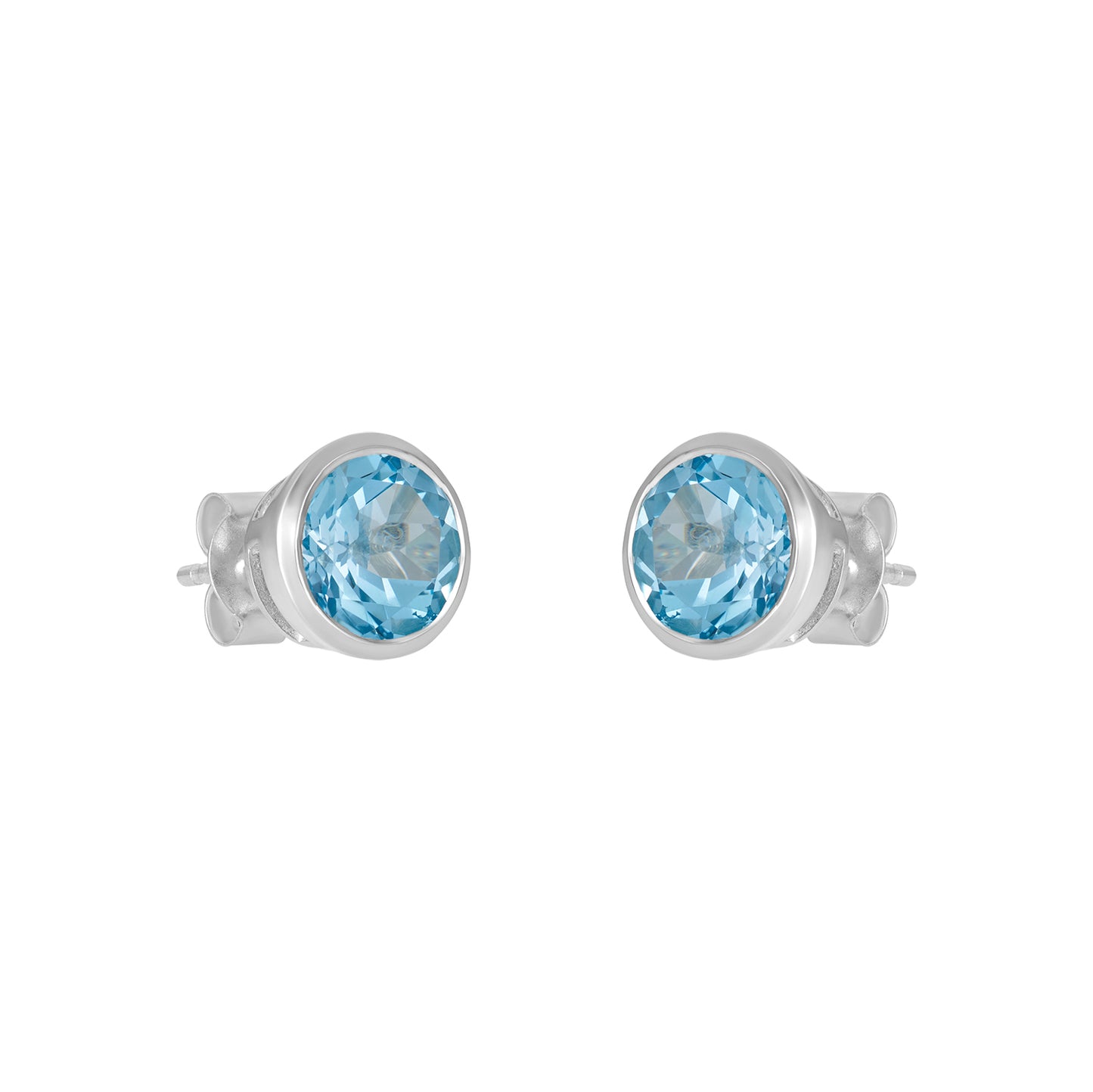 Sterling Silver Earrings Blue Topaz  IGE-1243