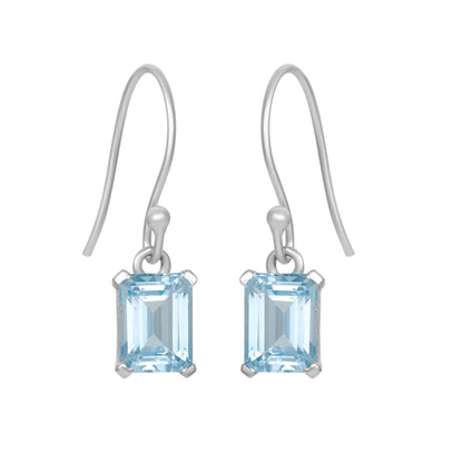 Sterling Silver Earrings Blue Topaz  IGE-1027