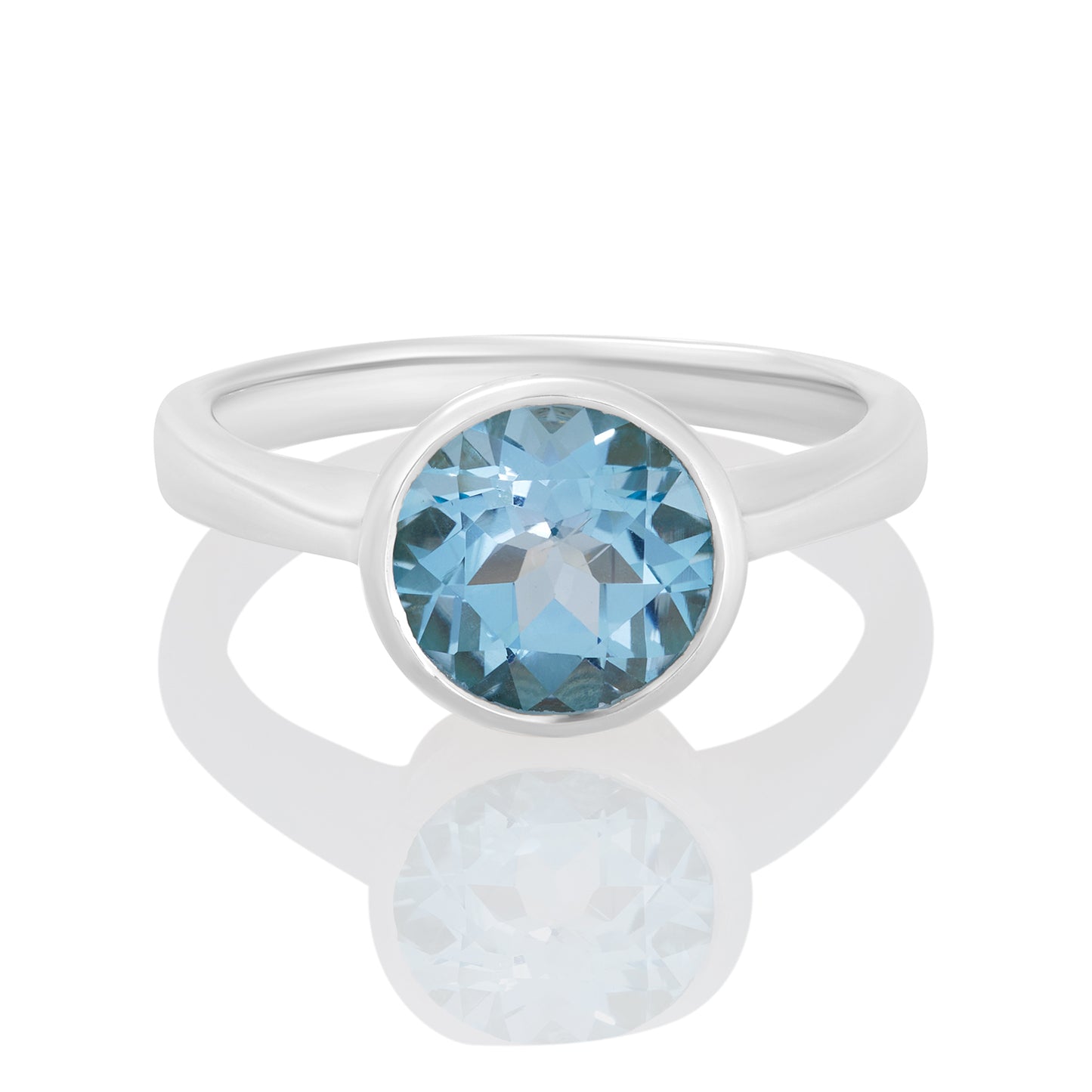 Sterling Silver Ring Blue Topaz  IGR-2756 Size 7