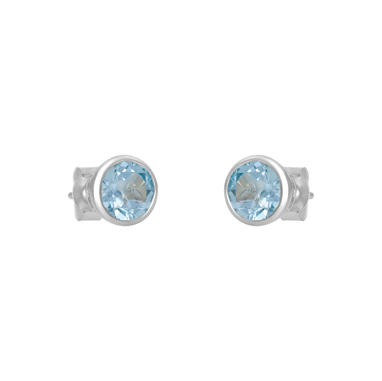 Sterling Silver Earrings Blue Topaz  IGE-1244