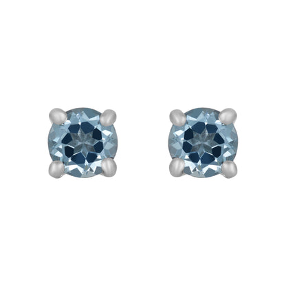 Sterling Silver Earrings Blue Topaz  (3 PR CARD)    IGE-1023