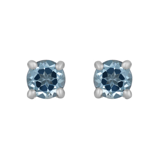 Sterling Silver Earrings Blue Topaz  (3 PR CARD)    IGE-1023