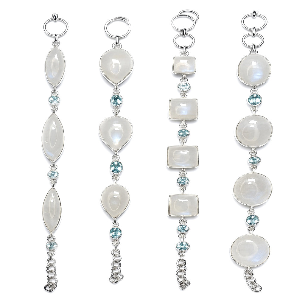 Moonstone Blue Topaz Bracelets CODE-345