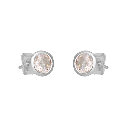 Sterling Silver Earrings Morganite  IGE-1254