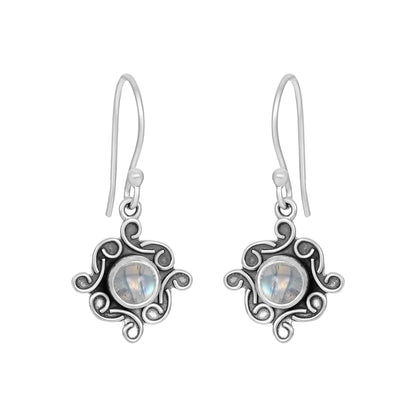 Sterling Silver Earrings Moonstone  IGE-559