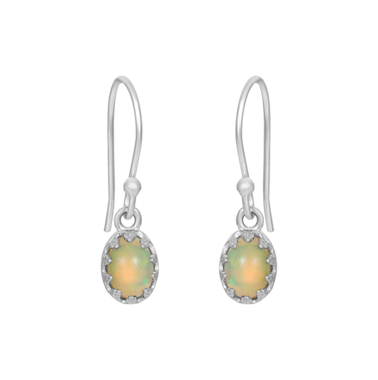 Sterling Silver Earrings Opal  IGE-1009