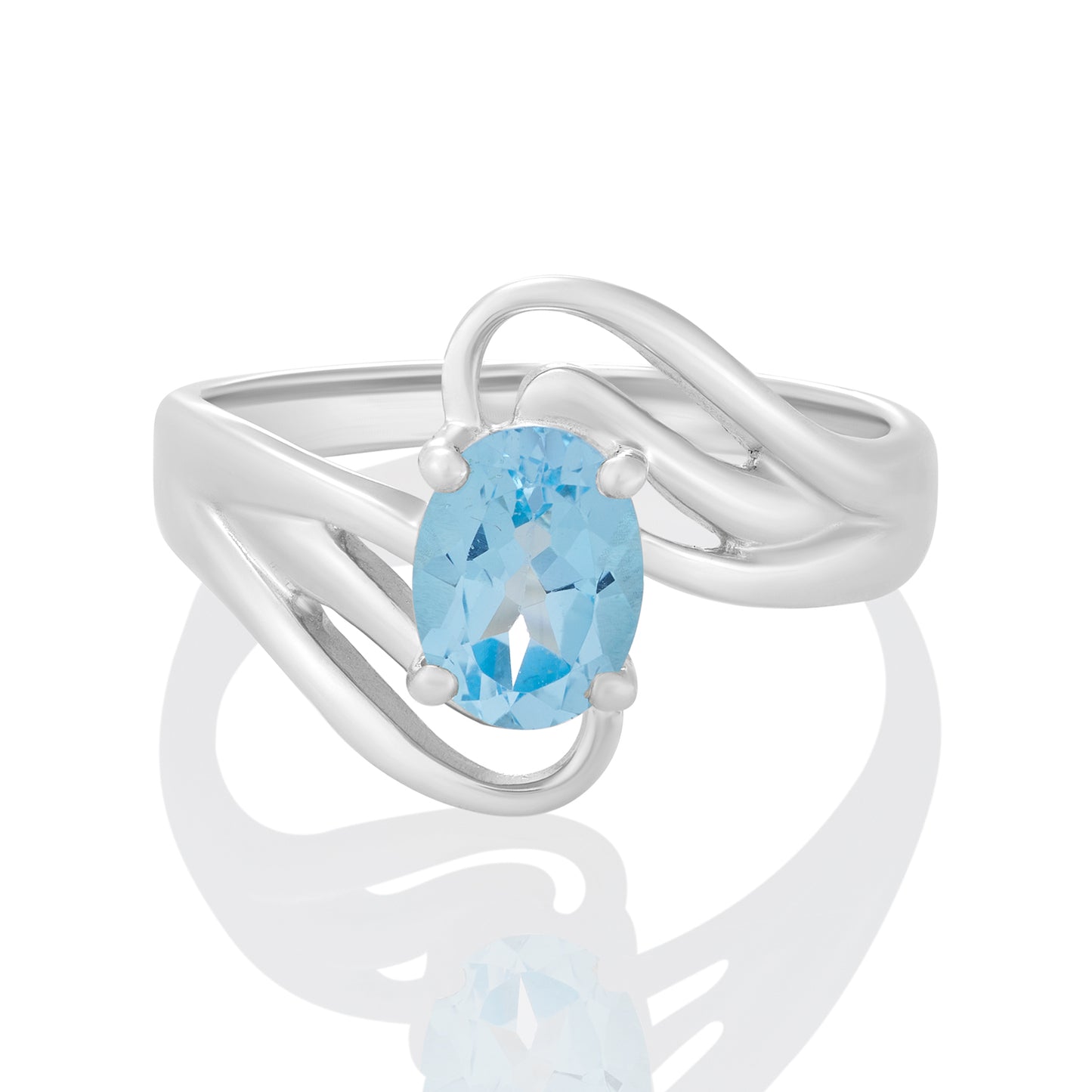 Sterling Silver Ring Blue Topaz    IGR-016 Size 7