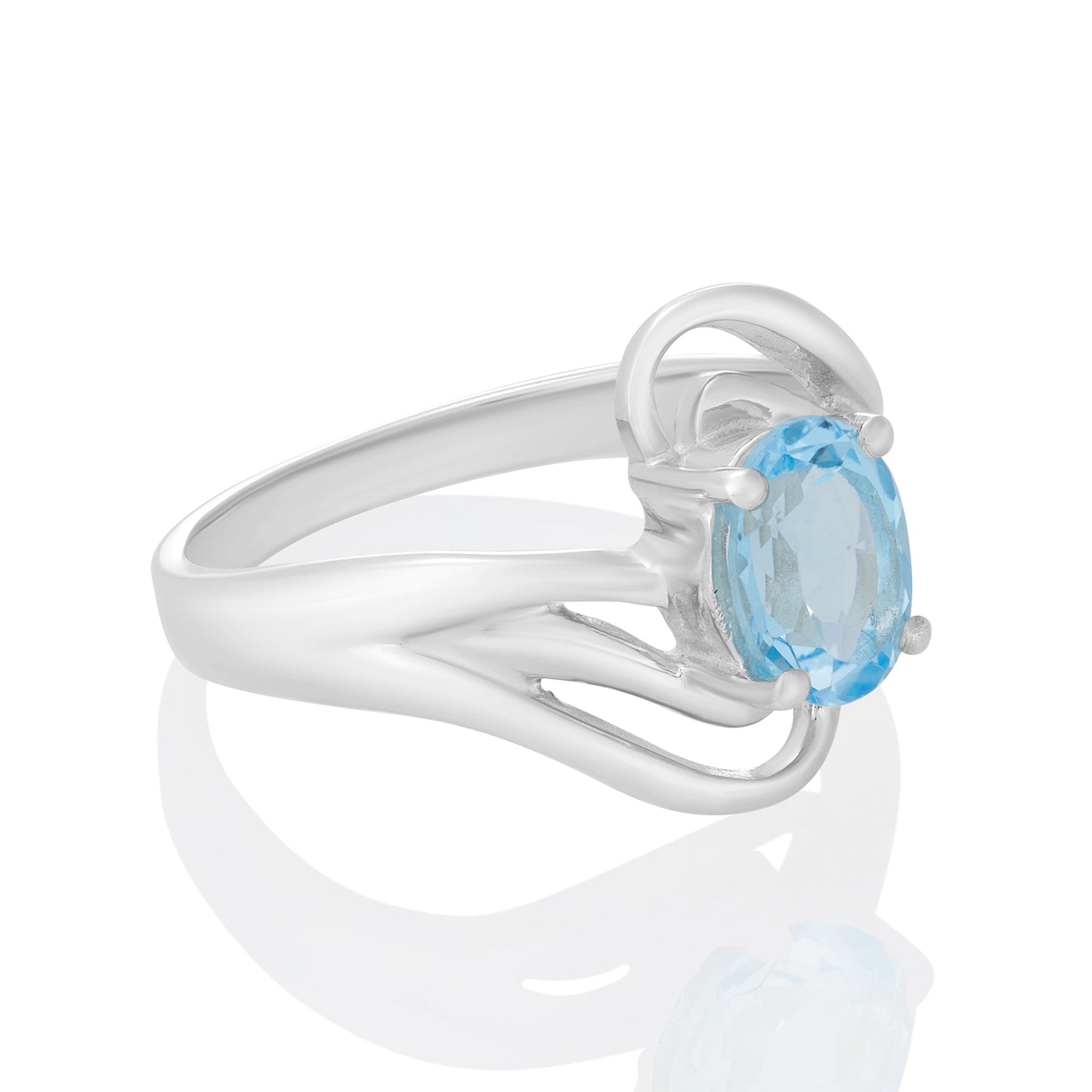 Sterling Silver Ring Blue Topaz    IGR-016 Size 5