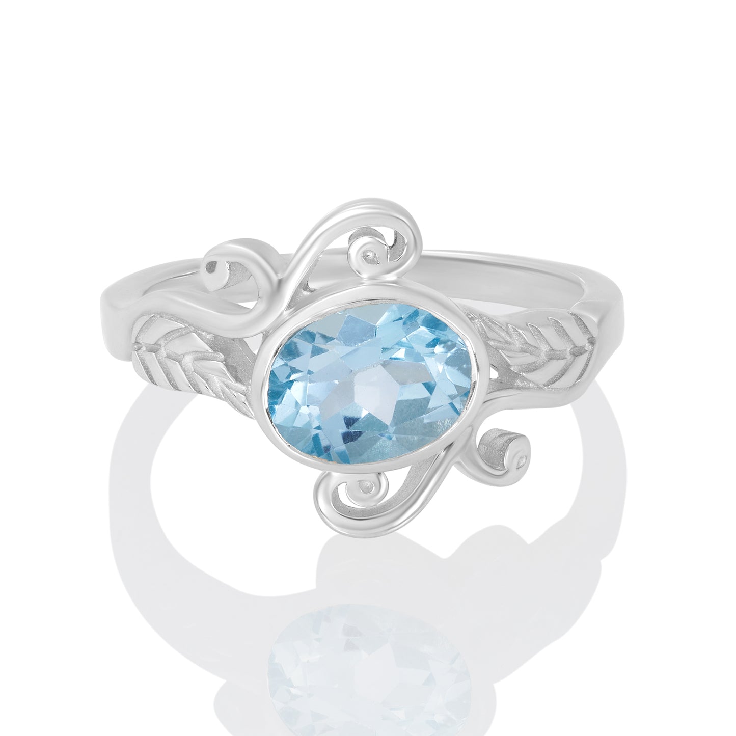 Sterling Silver Ring Blue Topaz  IGR-1611 Size 5