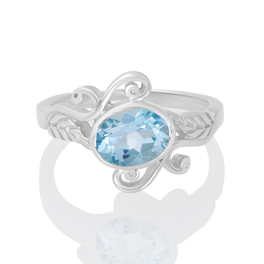 Sterling Silver Ring Blue Topaz  IGR-1611 Size 5
