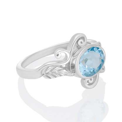 Sterling Silver Ring Blue Topaz  IGR-1611 Size 9