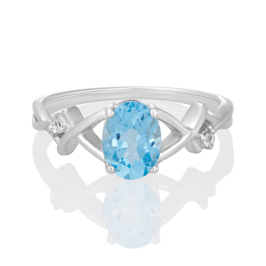 Sterling Silver Ring Blue Topaz  IGR-2899 Size 5