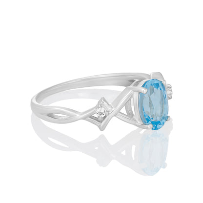 Sterling Silver Ring Blue Topaz  IGR-2899 Size 9