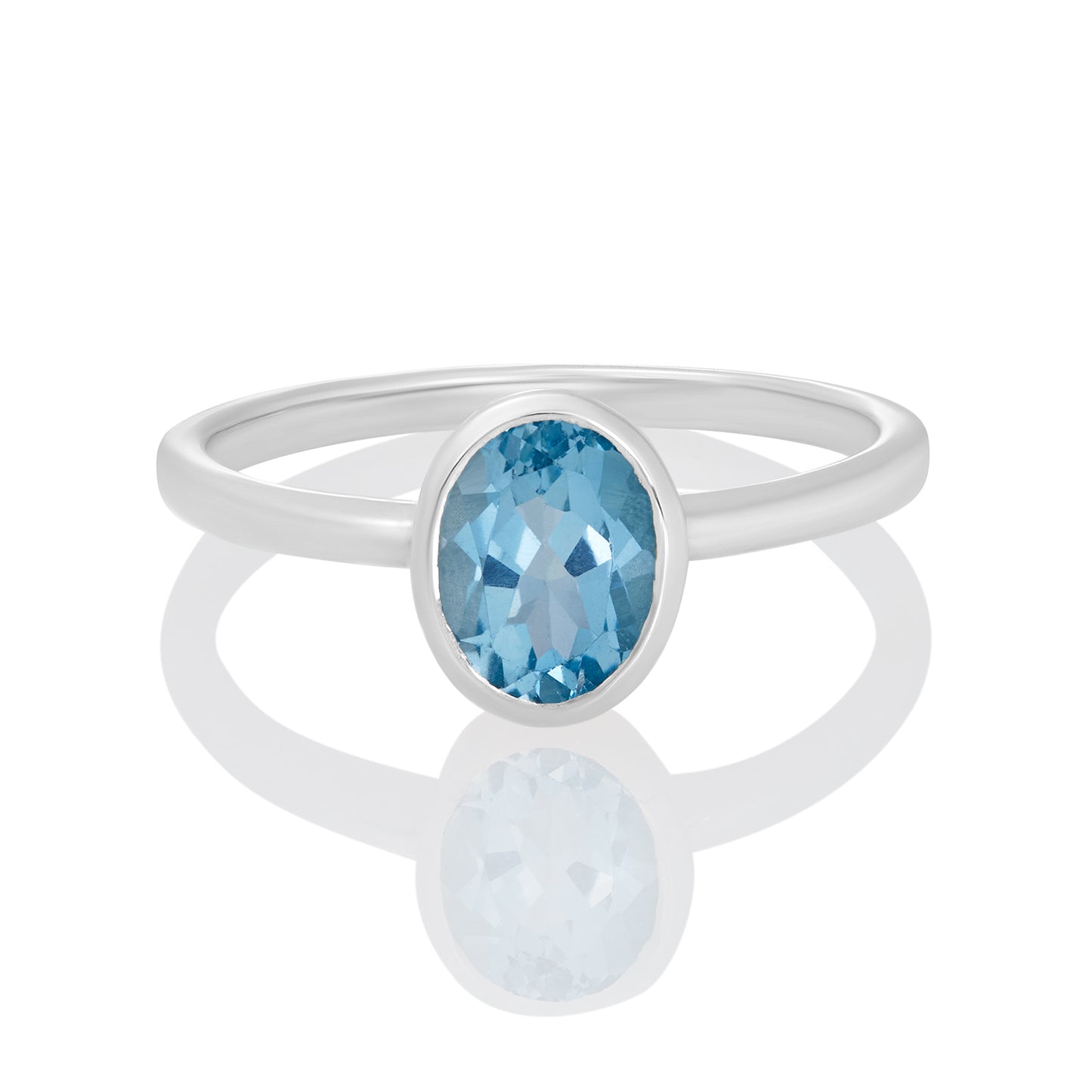 Sterling Silver Ring Blue Topaz  IGR-248 Size 9