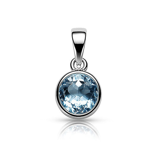 Sterling Silver Pendant Blue Topaz  IGP-792