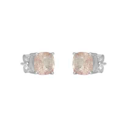 Sterling Silver Earrings Morganite  IGE-1380