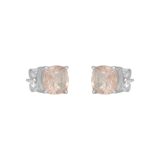 Sterling Silver Earrings Morganite  IGE-1380