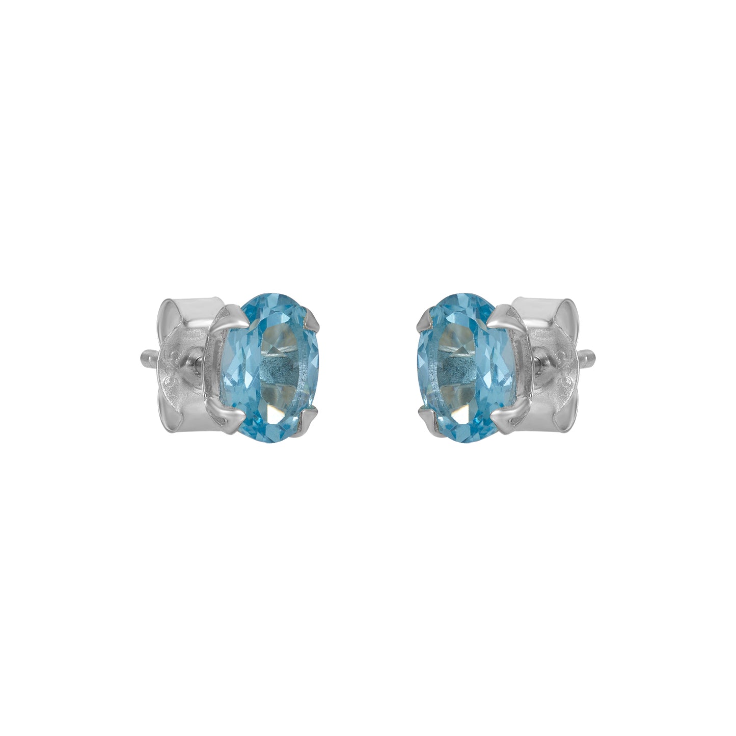 Sterling Silver Earrings Blue Topaz  IGE-1234