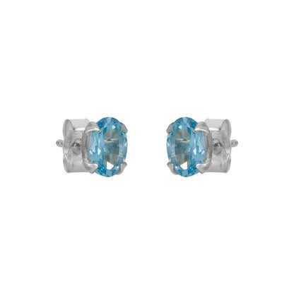 Sterling Silver Earrings Blue Topaz  IGE-1234