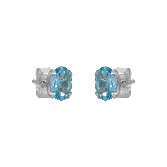 Sterling Silver Earrings Blue Topaz  IGE-1234