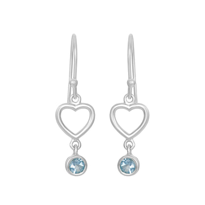 Sterling Silver Earrings Blue Topaz  IGE-1020