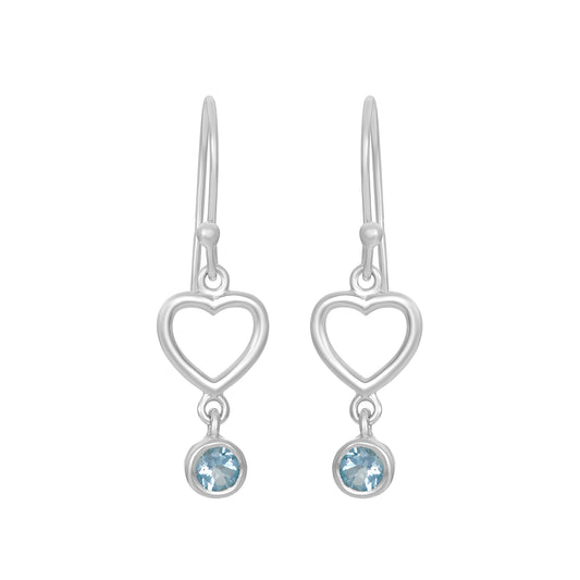 Sterling Silver Earrings Blue Topaz  IGE-1020