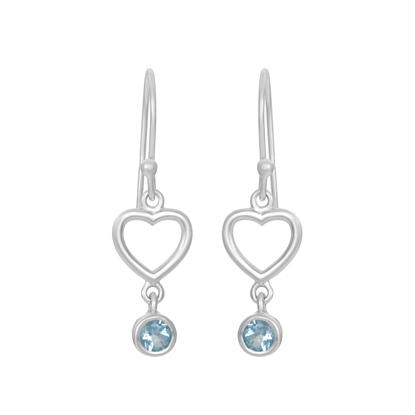 Sterling Silver Earrings Blue Topaz  IGE-1020