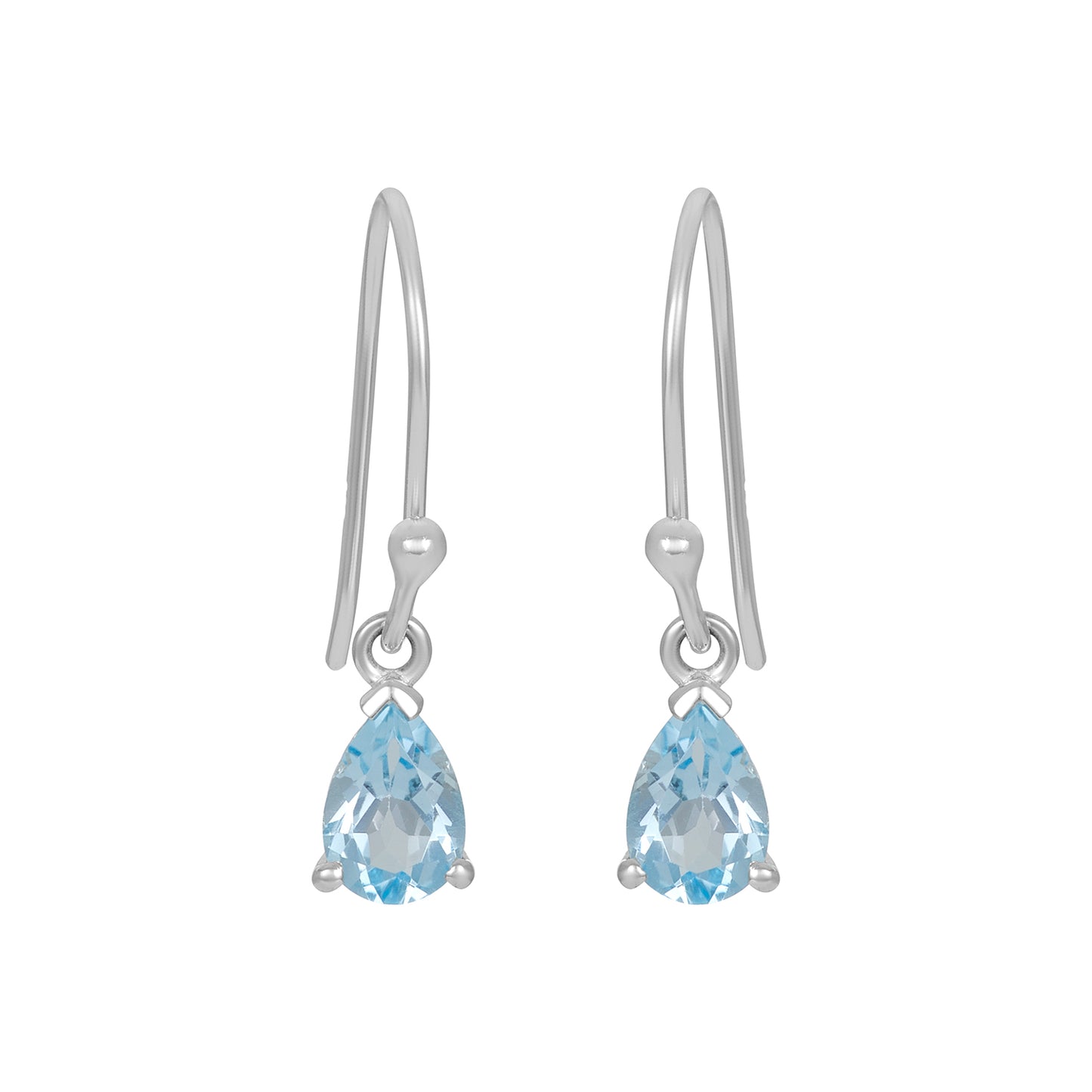 Sterling Silver Earrings Blue Topaz  IGE-676