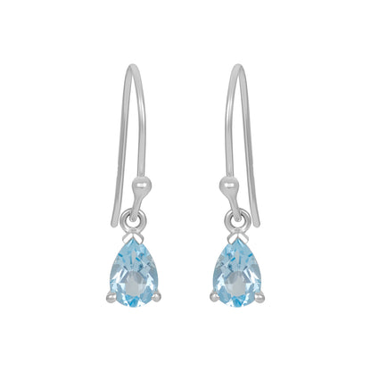 Sterling Silver Earrings Blue Topaz  IGE-676