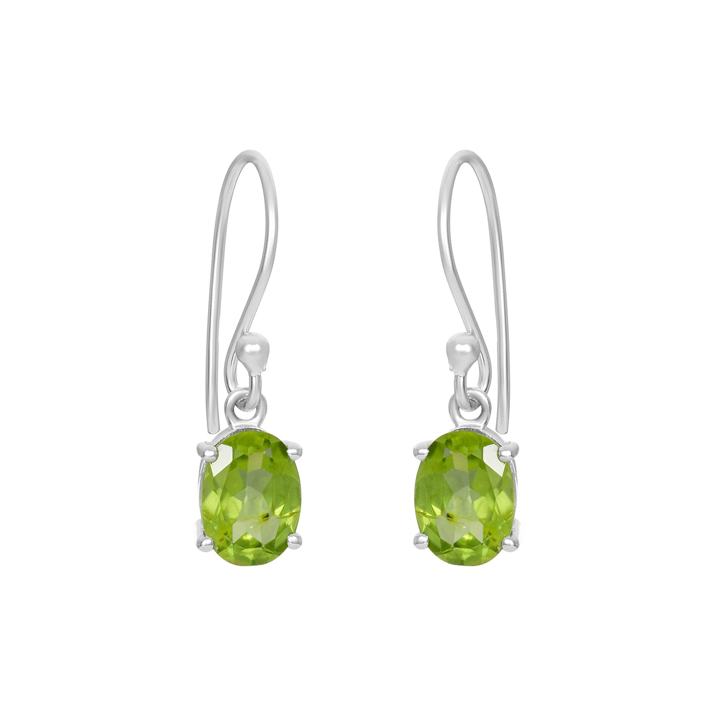 Sterling Silver Earrings Peridot  IGE-673