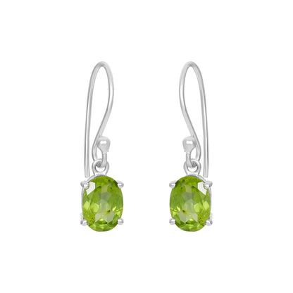 Sterling Silver Earrings Peridot  IGE-673