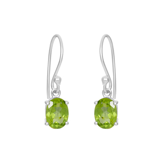 Sterling Silver Earrings Peridot  IGE-673