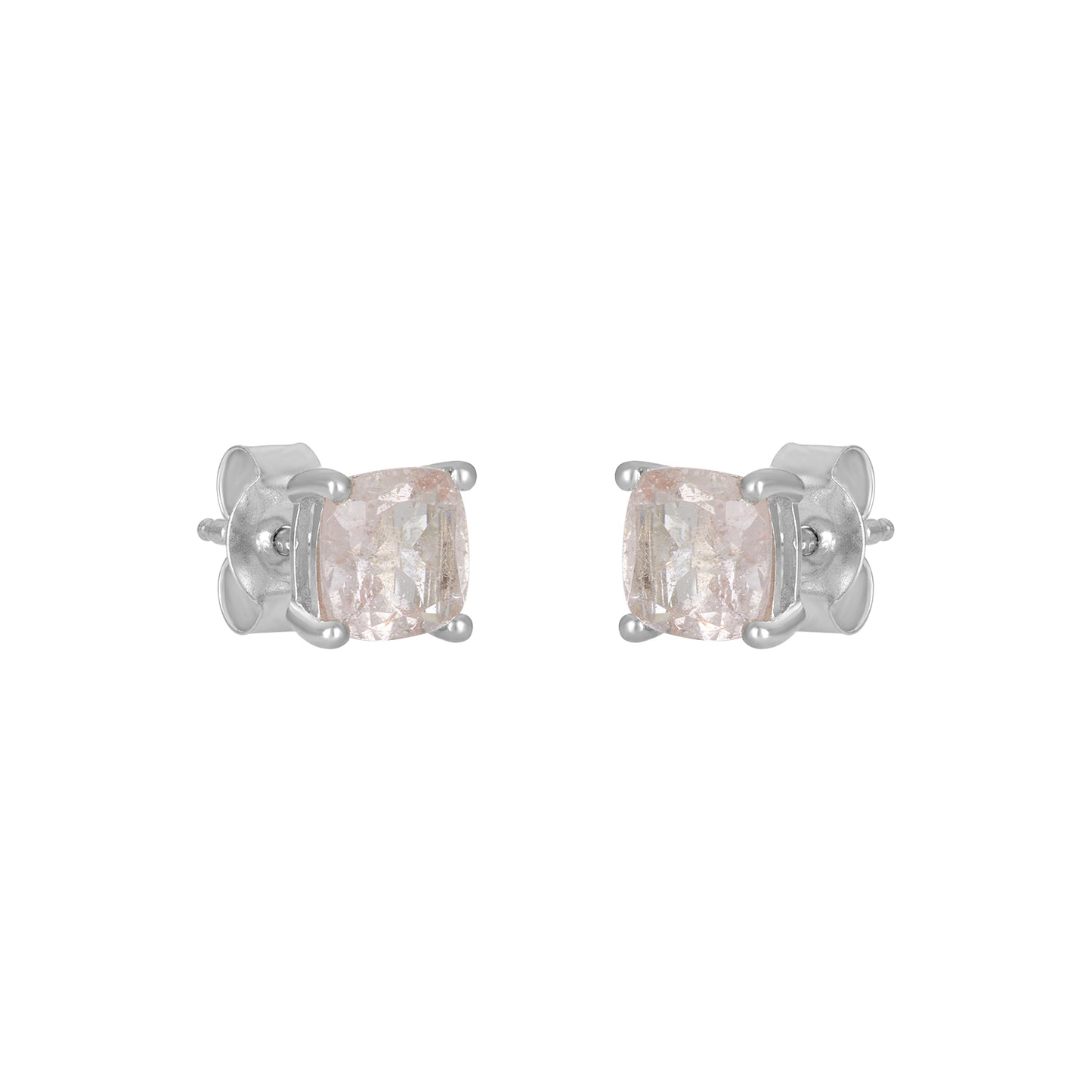 Sterling Silver Earrings Morganite  IGE-1195