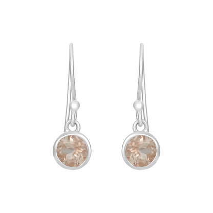 Sterling Silver Earrings Morganite  IGE-1022