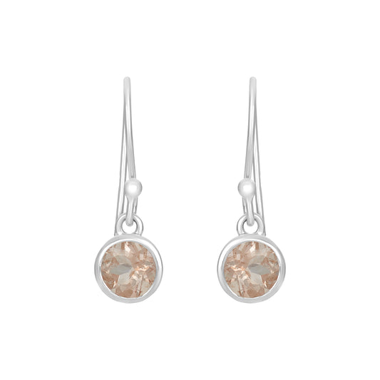 Sterling Silver Earrings Morganite  IGE-1022