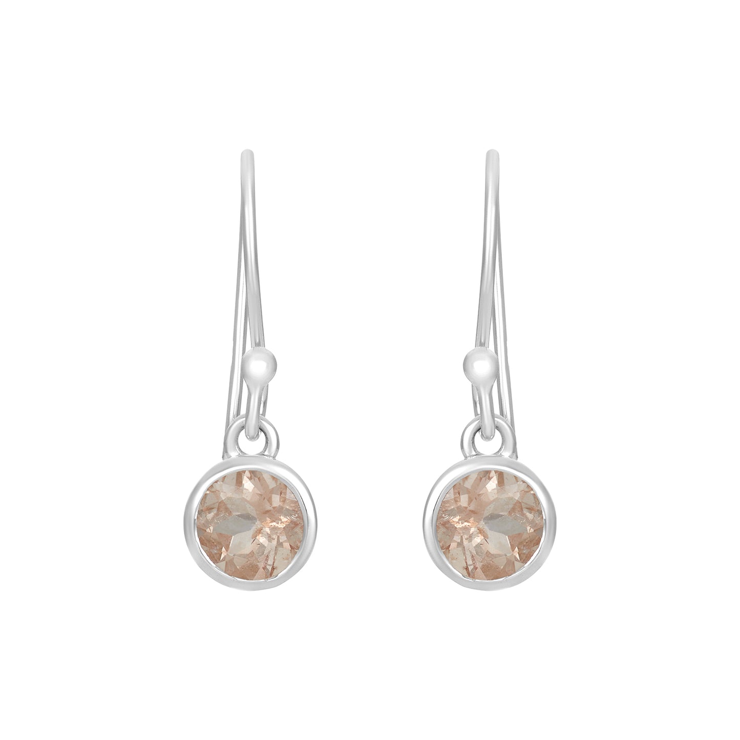 Sterling Silver Earrings Morganite  IGE-1022