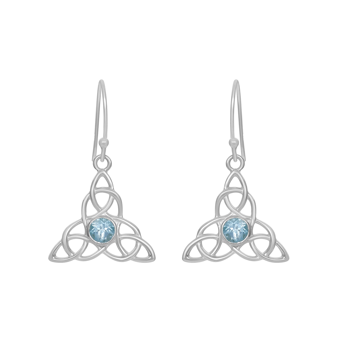 Sterling Silver Earrings Blue Topaz  IGE-363