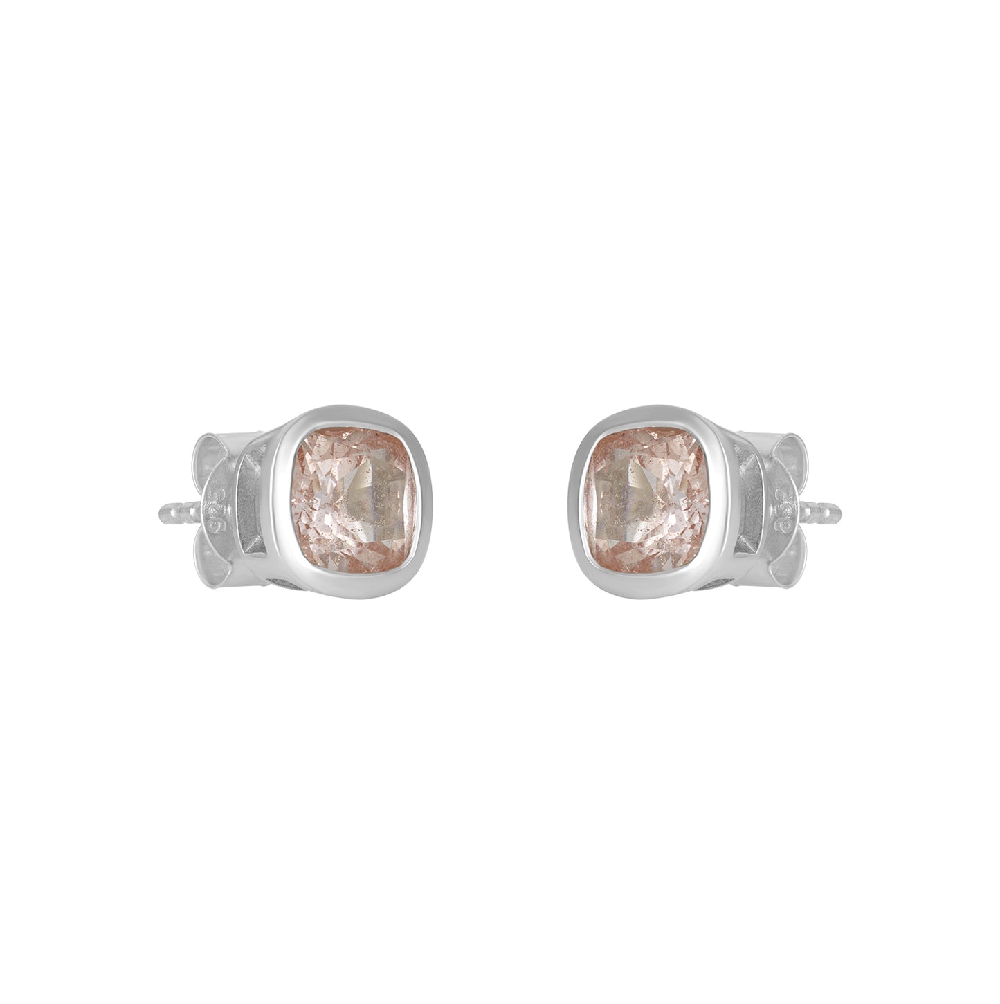 Sterling Silver Earrings Morganite  IGE-1345