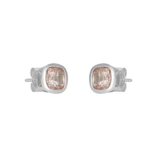 Sterling Silver Earrings Morganite  IGE-1345