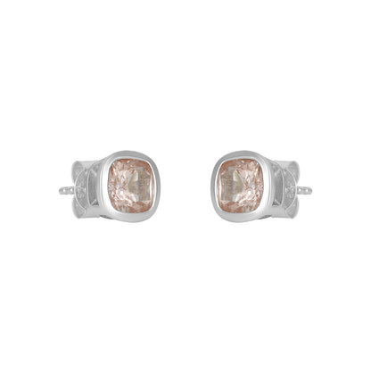 Sterling Silver Earrings Morganite  IGE-1345