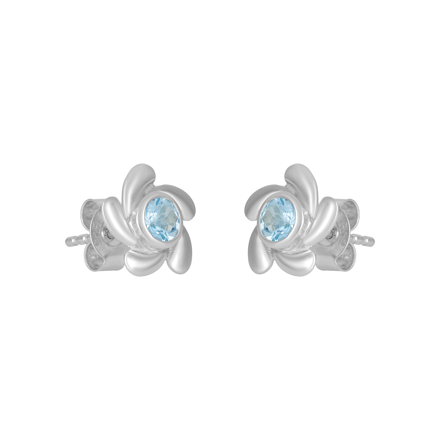 Sterling Silver Earrings Blue Topaz  IGE-01