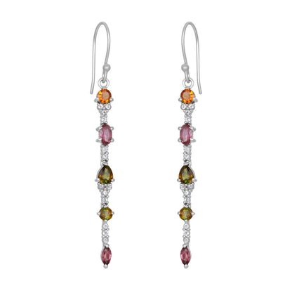 Sterling Silver Earrings Tourmaline  IGE-1332