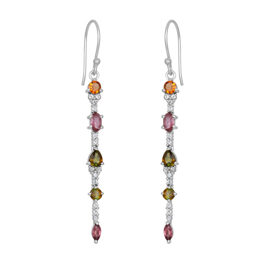 Sterling Silver Earrings Tourmaline  IGE-1332