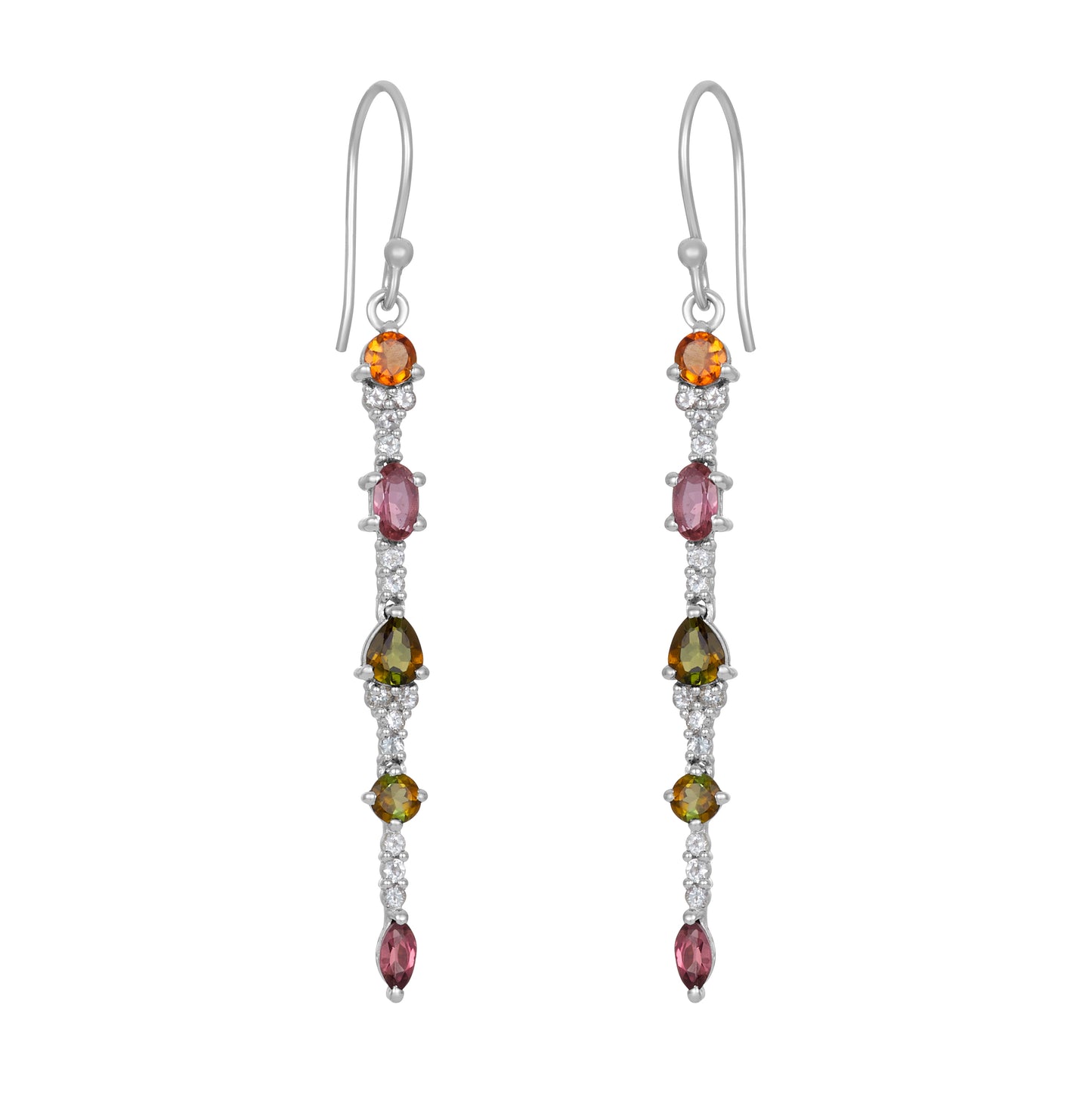 Sterling Silver Earrings Tourmaline  IGE-1332