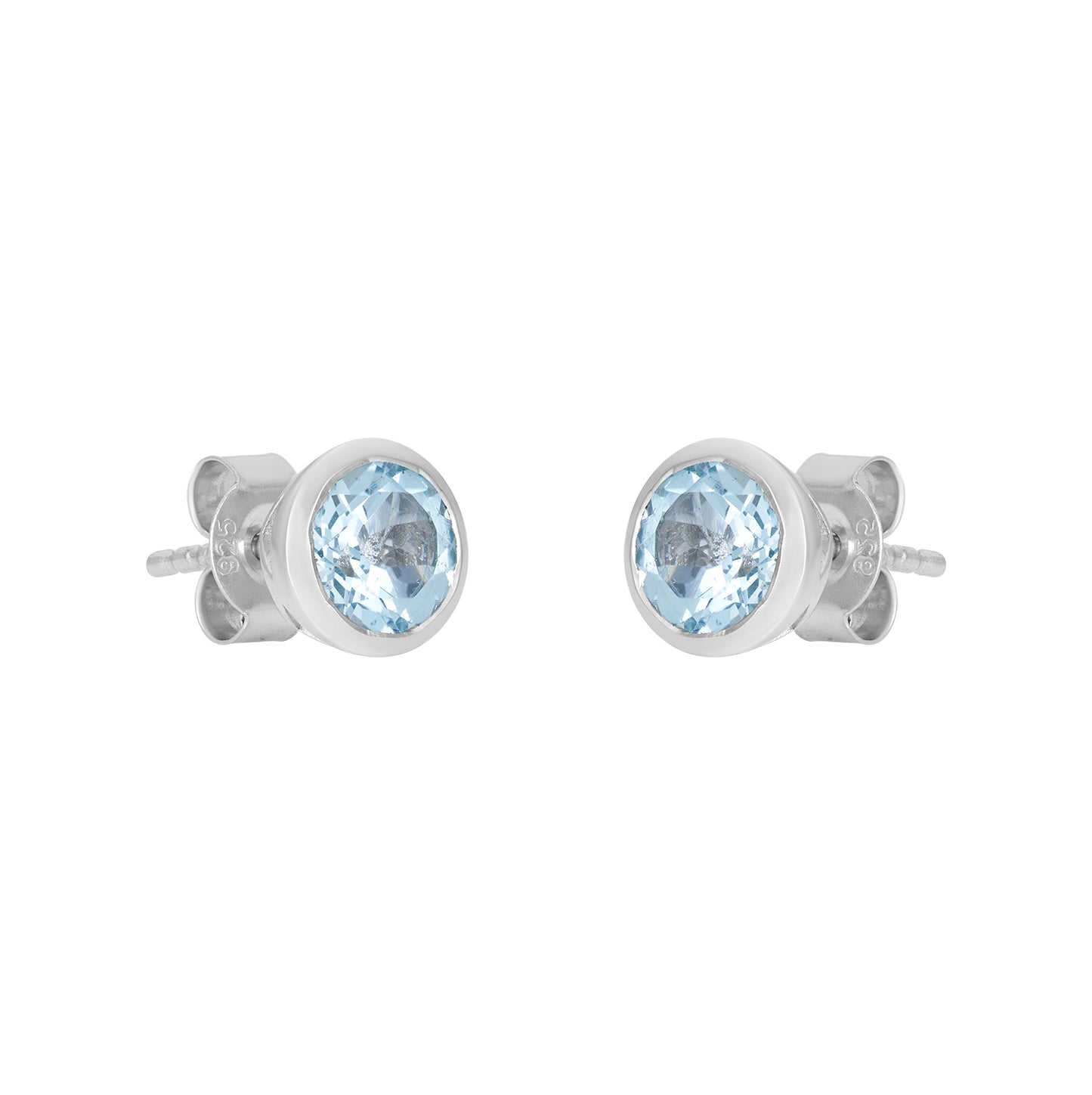 Sterling Silver Earrings Blue Topaz  IGE-1254