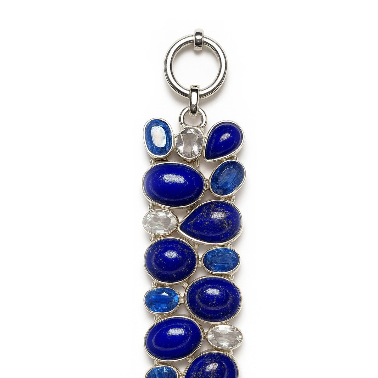 Sterling Silver Bracelet Lapis Kyanite
